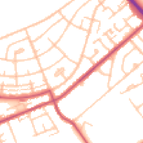 Daytime road noise heatmap for IG7 4AE