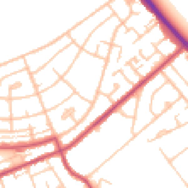 Daytime road noise heatmap for IG7 4AF