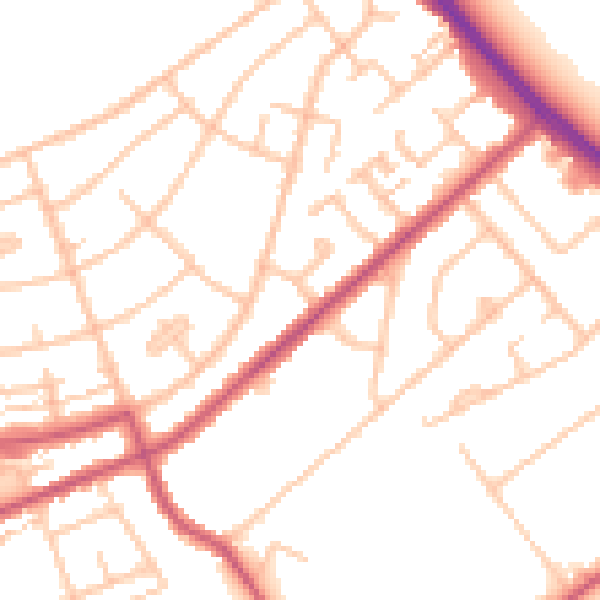 Daytime road noise heatmap for IG7 4AG