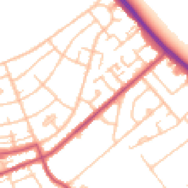 Daytime road noise heatmap for IG7 4AH