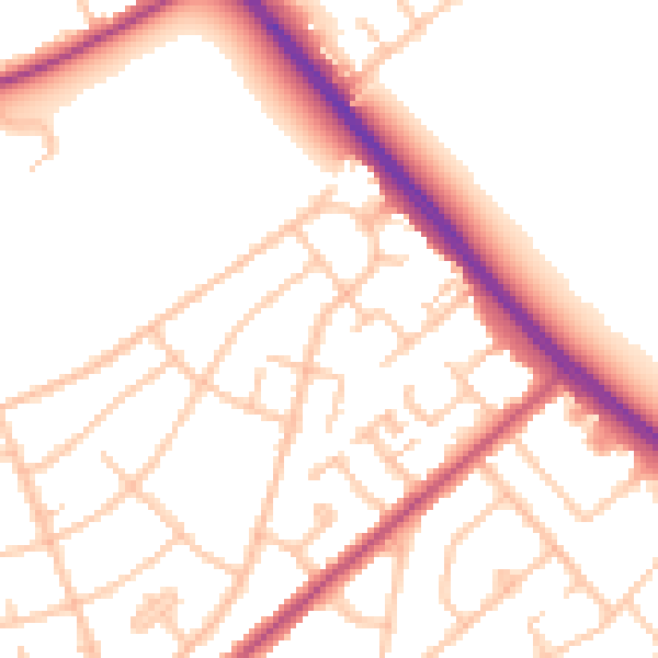 Daytime road noise heatmap for IG7 4AR