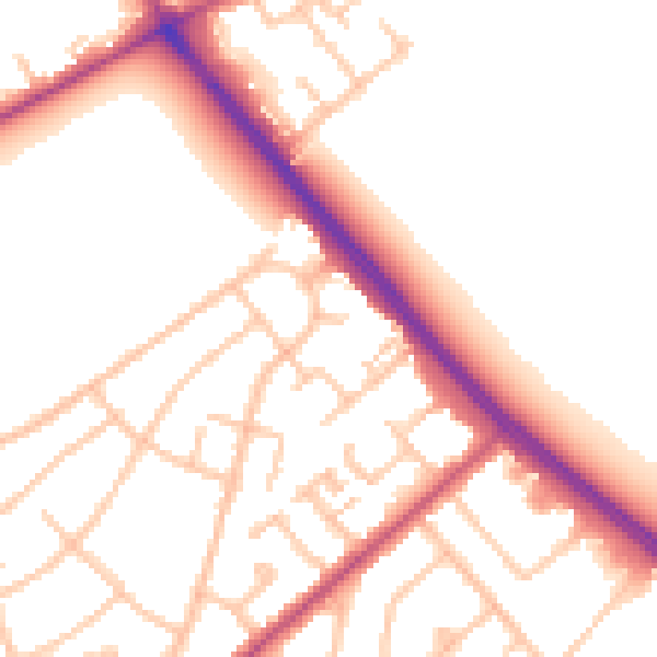 Daytime road noise heatmap for IG7 4AS