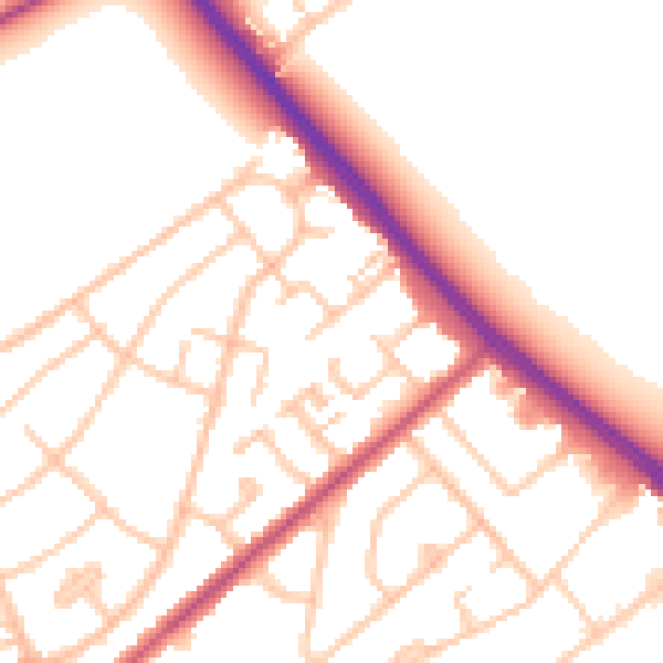Daytime road noise heatmap for IG7 4AX