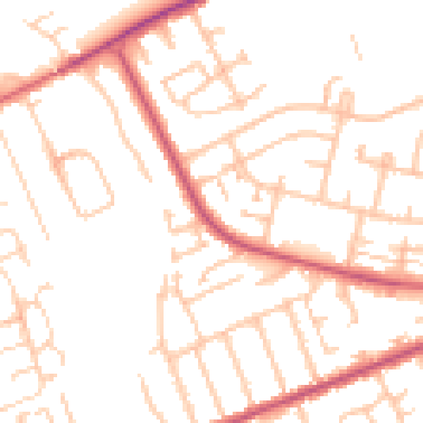 Daytime road noise heatmap for IG7 4BL