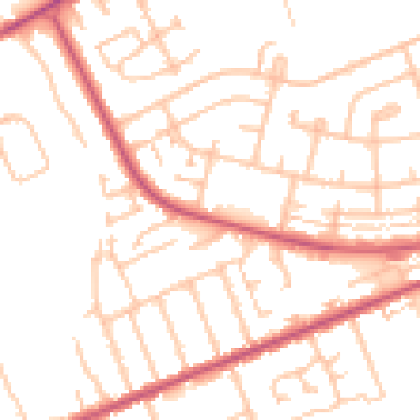 Daytime road noise heatmap for IG7 4BP
