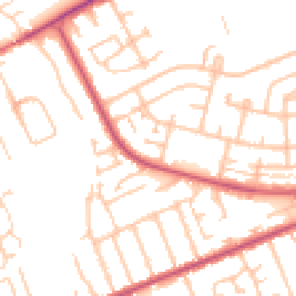 Daytime road noise heatmap for IG7 4BS