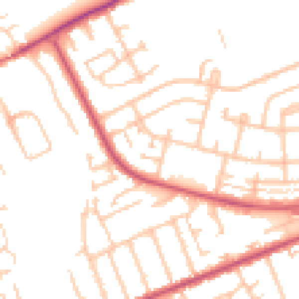 Daytime road noise heatmap for IG7 4BT