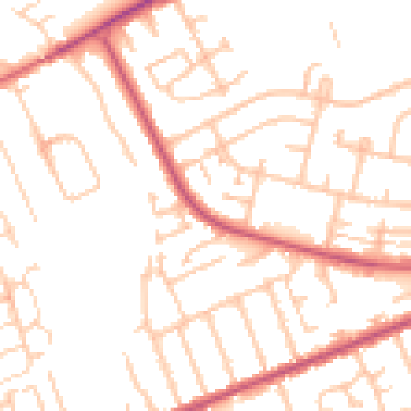 Daytime road noise heatmap for IG7 4BW