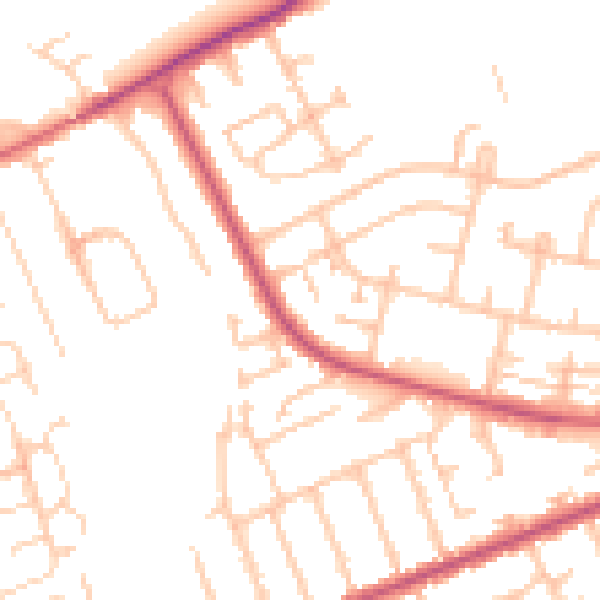 Daytime road noise heatmap for IG7 4BY