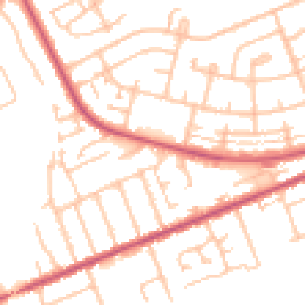 Daytime road noise heatmap for IG7 4DA