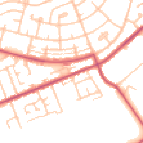 Daytime road noise heatmap for IG7 4DB