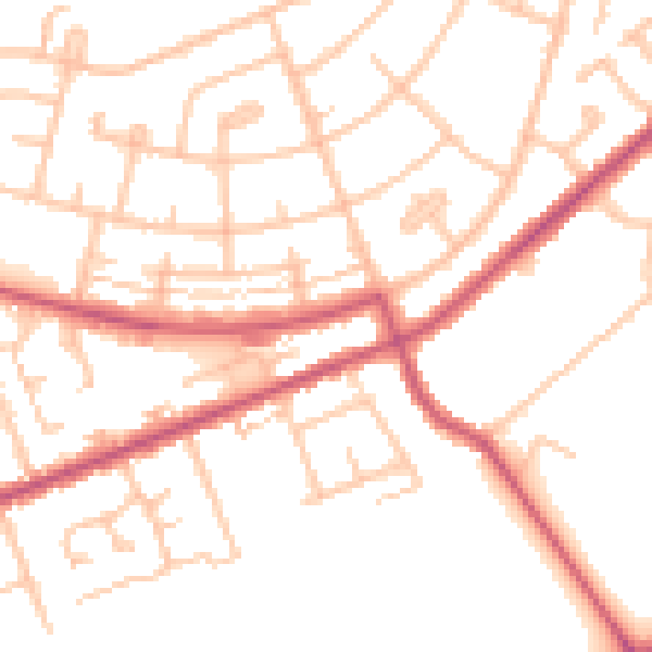 Daytime road noise heatmap for IG7 4DG