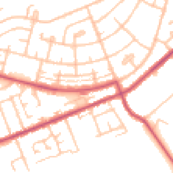 Daytime road noise heatmap for IG7 4DJ