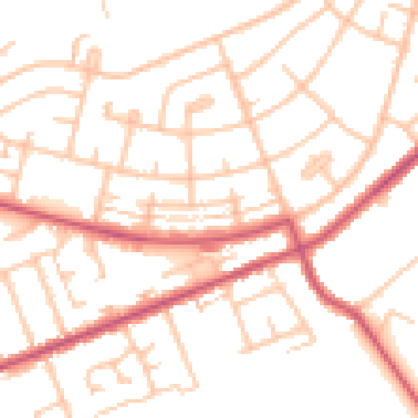 Daytime road noise heatmap for IG7 4DU