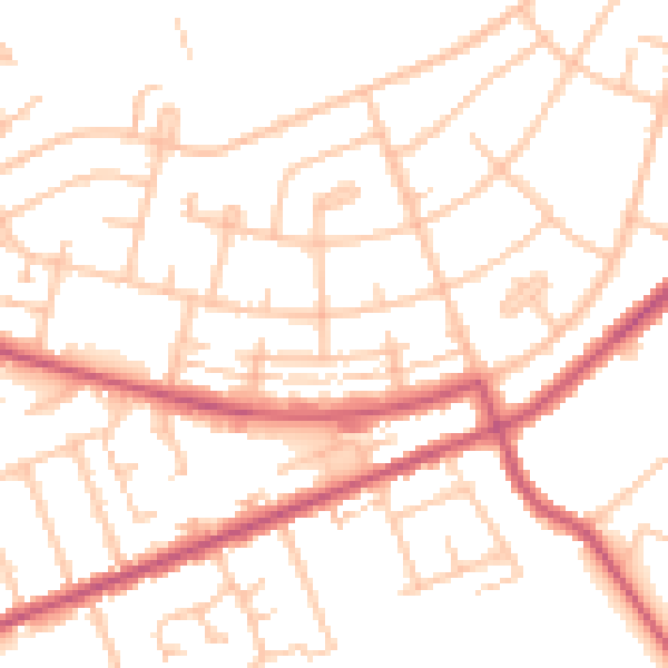 Daytime road noise heatmap for IG7 4DX