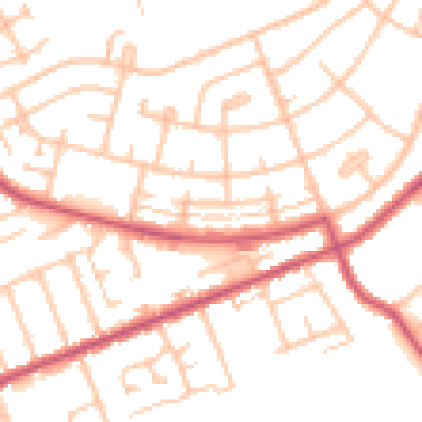 Daytime road noise heatmap for IG7 4DY