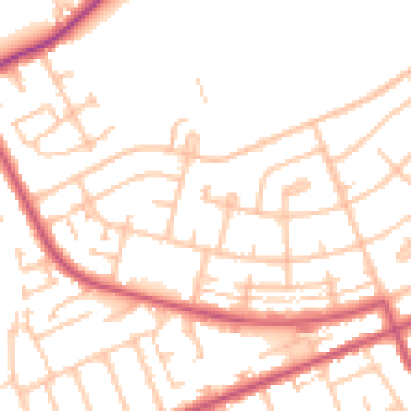 Daytime road noise heatmap for IG7 4HQ