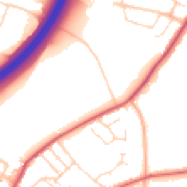 Daytime road noise heatmap for IG7 5AL