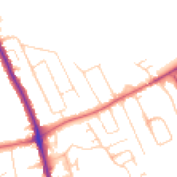 Daytime road noise heatmap for IG7 5EP