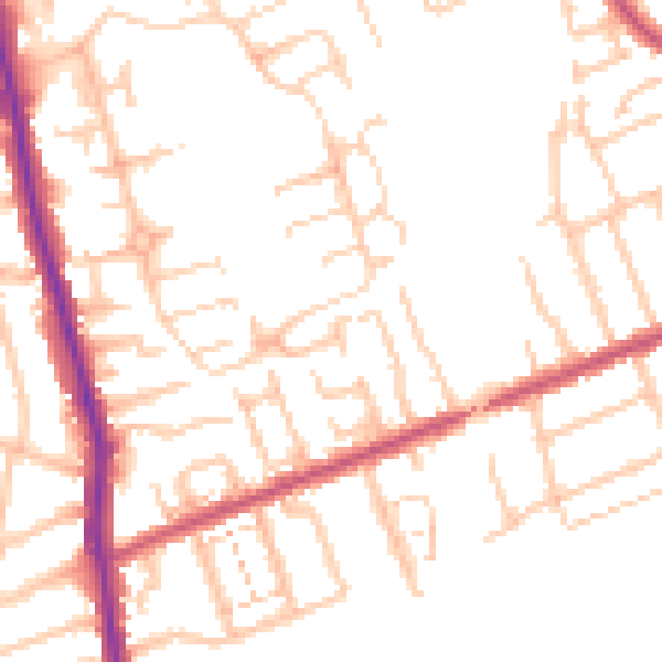 Daytime road noise heatmap for IG7 5JG