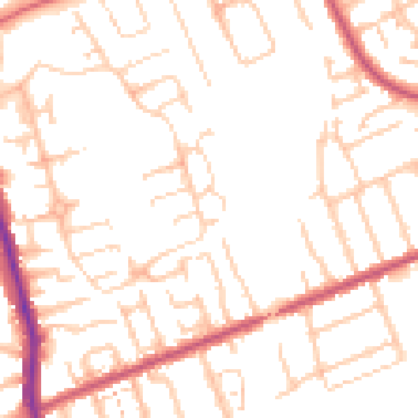 Daytime road noise heatmap for IG7 5JQ