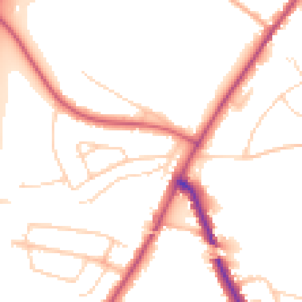 Daytime road noise heatmap for IG7 6AA