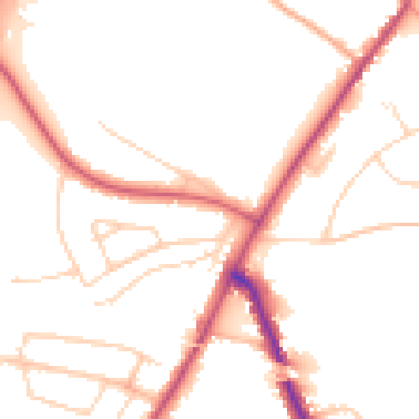 Daytime road noise heatmap for IG7 6AB