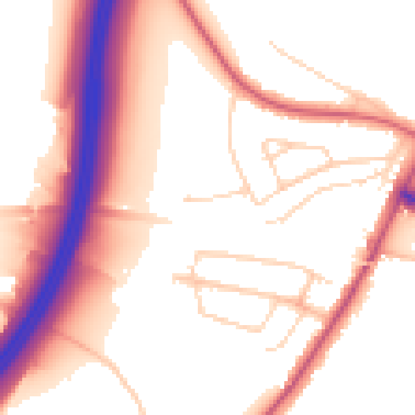 Daytime road noise heatmap for IG7 6AL