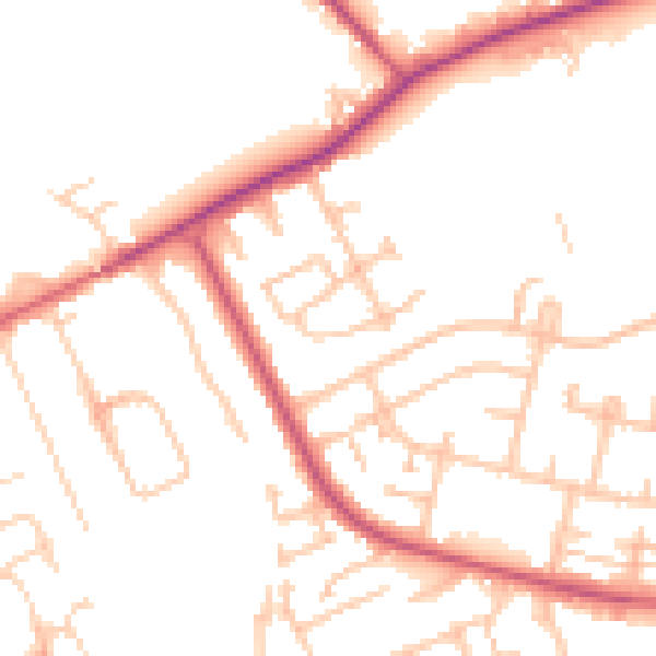 Daytime road noise heatmap for IG7 6HS
