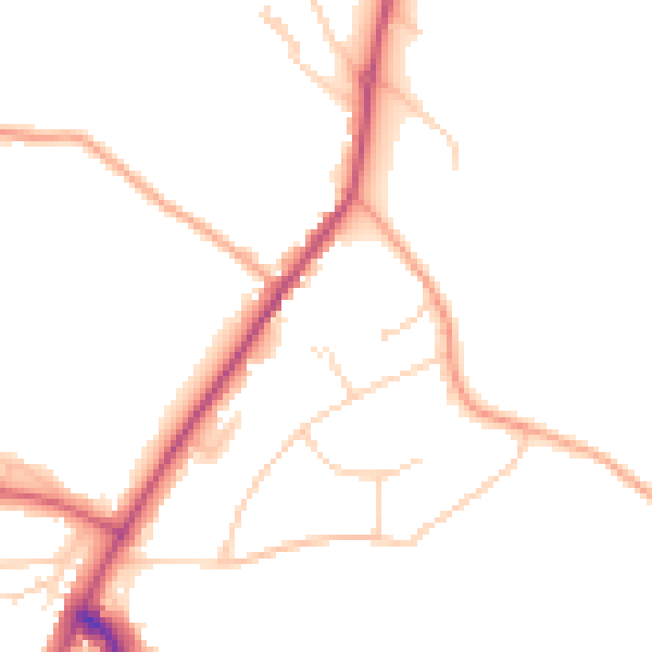 Daytime road noise heatmap for IG7 6LN