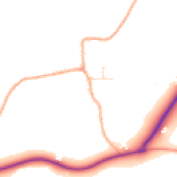 Daytime road noise heatmap for IP12 2PZ