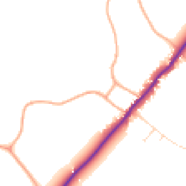 Daytime road noise heatmap for IP12 2QE