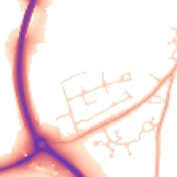 Daytime road noise heatmap for IP12 4ST