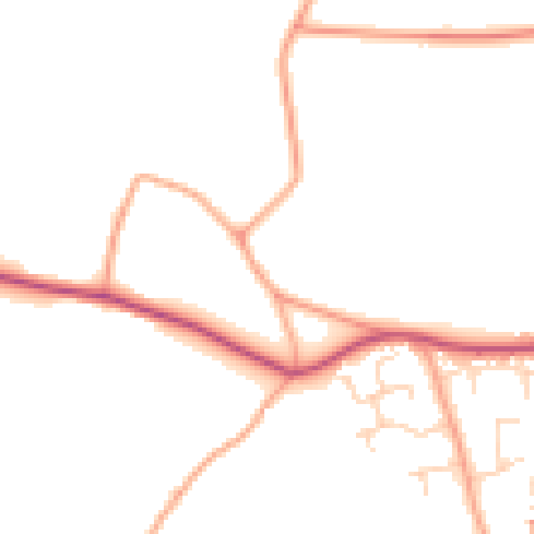 Daytime road noise heatmap for IP13 0DG