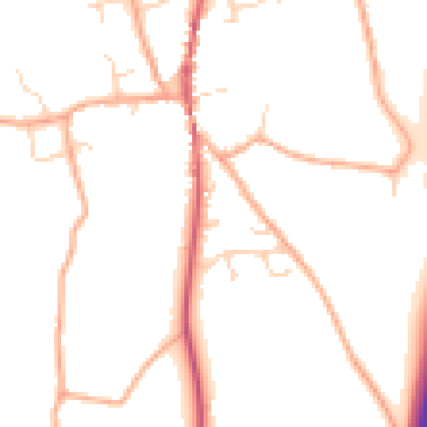 Daytime road noise heatmap for IP13 0JH