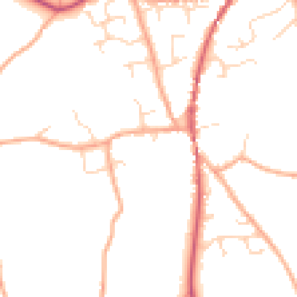 Daytime road noise heatmap for IP13 0QR