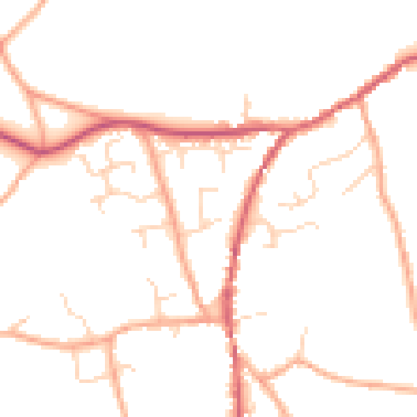 Daytime road noise heatmap for IP13 0RW