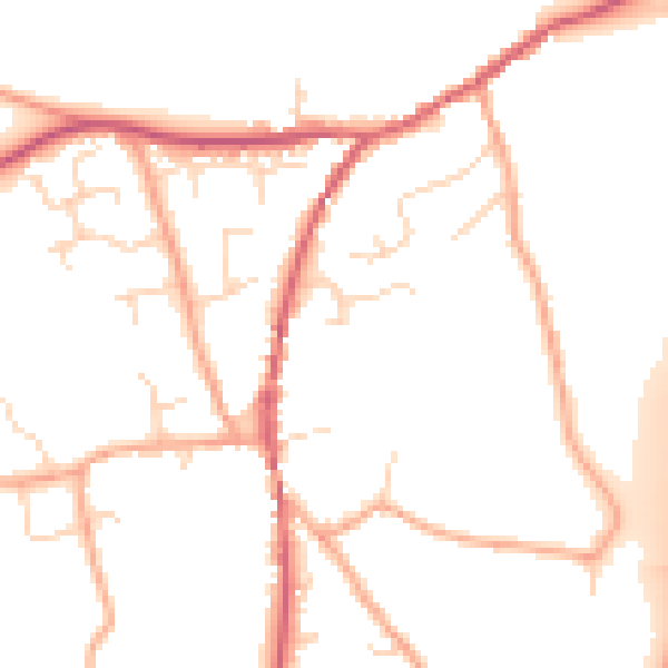 Daytime road noise heatmap for IP13 0UB
