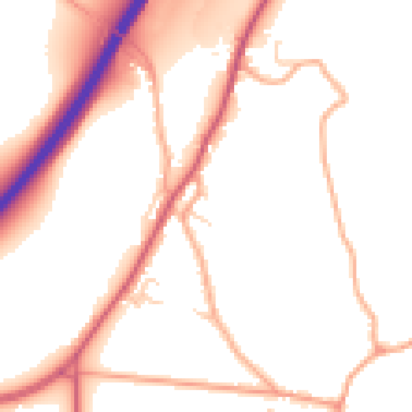 Daytime road noise heatmap for IP13 6EY