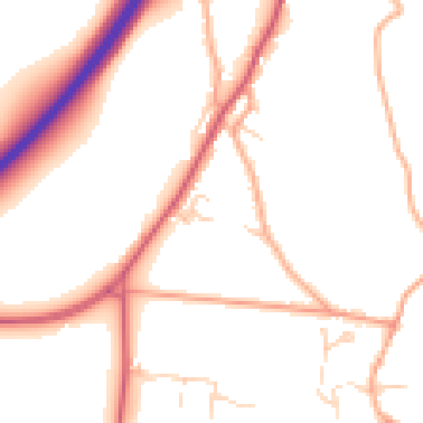 Daytime road noise heatmap for IP13 6FB