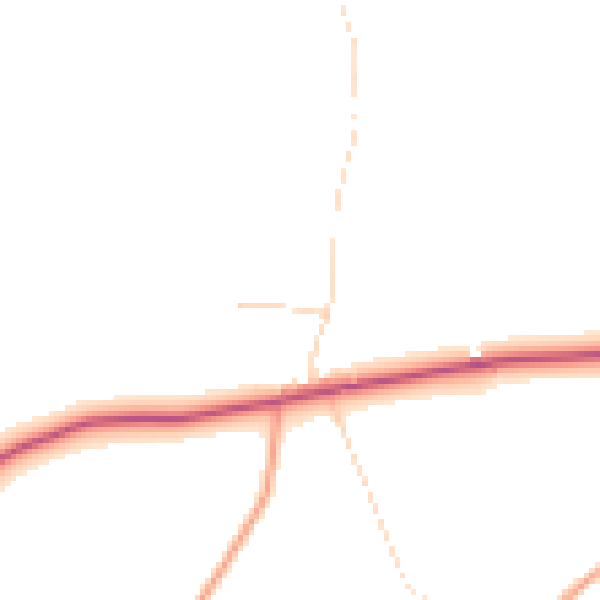 Daytime road noise heatmap for IP13 6QZ