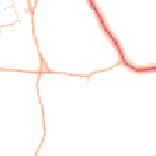 Daytime road noise heatmap for IP13 6UJ