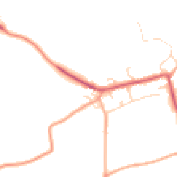 Daytime road noise heatmap for IP13 8HF