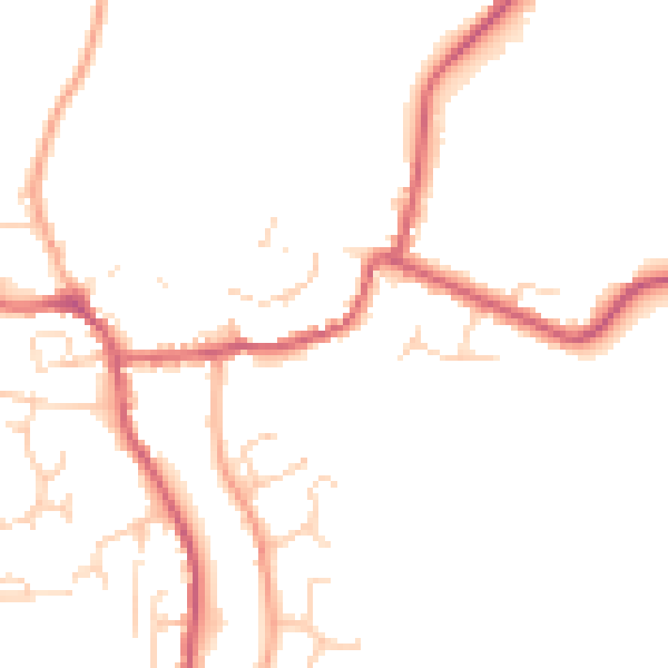 Daytime road noise heatmap for IP13 9DF