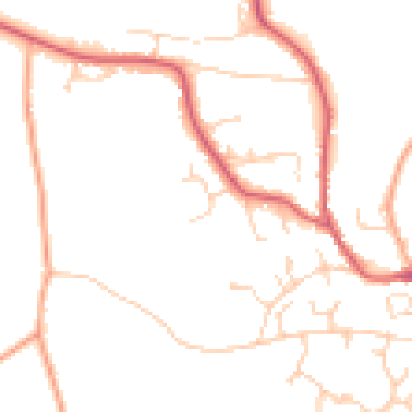 Daytime road noise heatmap for IP13 9FJ