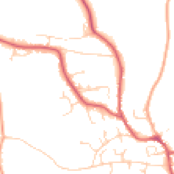 Daytime road noise heatmap for IP13 9HH