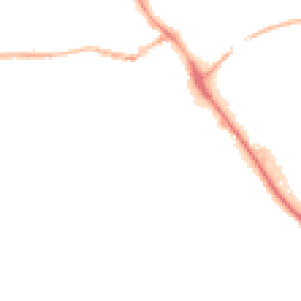 Night-time road noise heatmap for IP14 1AT