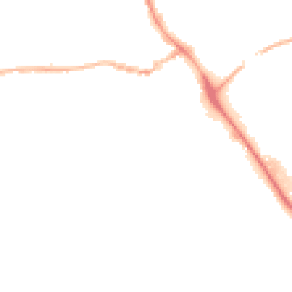 Night-time road noise heatmap for IP14 1AU