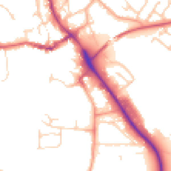 Daytime road noise heatmap for IP14 1BA