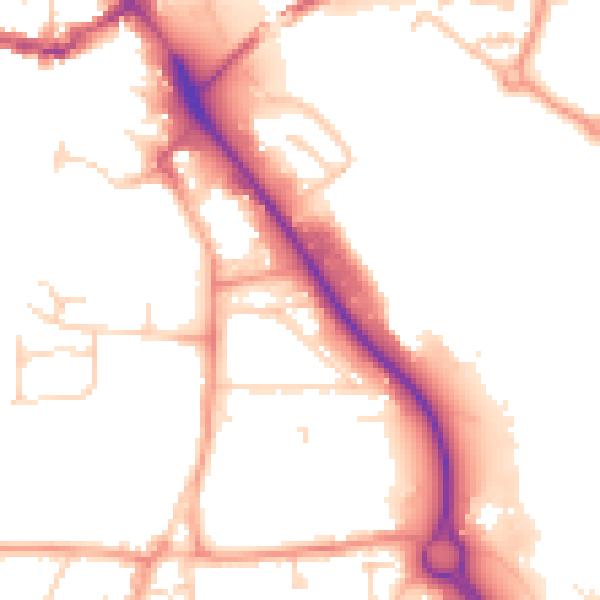 Daytime road noise heatmap for IP14 1BX